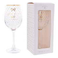 Wine Glass Jewelled Fabulous 60 Happy Birthday, Gift For Her, Gibson Gifts 20841
