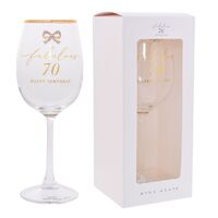 Wine Glass Jewelled Fabulous 70 Happy Birthday, Gift For Her, Gibson Gifts 20842