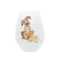 Bug Art Kooks Stemless Glass 350mL Murphy Mutt, Gibson Gifts 21163