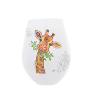 Bug Art Kooks Stemless Glass 350mL Gina Giraffe, Gibson Gifts 21163