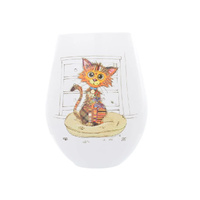 Bug Art Kooks Stemless Glass 350mL Kimba Kitten, Gibson Gifts 21163