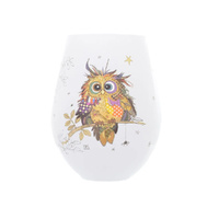 Bug Art Kooks Stemless Glass 350mL Otto Owl, Gibson Gifts 21163