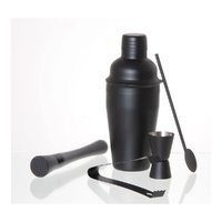 Gibson Gifts Cocktail Shaker Set 5-Piece 500mL Matte Black, 26317