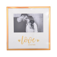 Gibson Gifts Photo Frame 6x4 Love Never Fails Gold, 26480