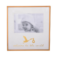 Gibson Gifts New Beginnings Photo Frame 6x4 Welcome to the World White & Gold, 26487