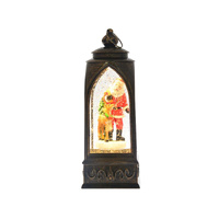 Gibson Gifts Moroccan Lantern 21cm Christmas Santa with Music, 26758