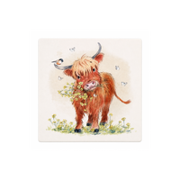 Gibson Gifts On The Farm Coaster Highland Cow Fine China, 26805