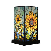 Gibson Gifts Stained Glass Table Lamp 22cm Sun Flower, 26934