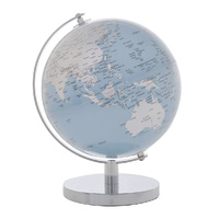 Gibson Gifts Rotating World Globe 20cm Silver Blue, 26937