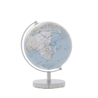 Gibson Gifts Rotating World Globe 14cm Silver Blue, 26938