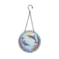 Gibson Gifts Stained Glass Hanging Plaques 19cm Dolphin, 27039