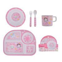 Gibson Gifts Kids Dinner Mealtime Set Fairies 5-Piece, 27281