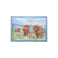 L & P Home & Gifts Highland Cows Tea Towel, 27294