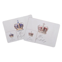 Gibson Gifts Placemat & Coaster Set Lordship & Ladyship Set of 4, 27305