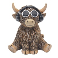 Gibson Gifts Figurine 12cm Happy Highland Cow DJ Moo-sic, 27310