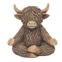 Gibson Gifts Figurine 12cm Happy Highland Cow Yoga Moo, 27310