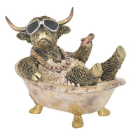 Gibson Gifts Figurine 16cm Cool Highland Cow Bathtime, 27371