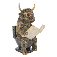 Gibson Gifts Figurine 20cm Cool Highland Cow Loo Time, 27372