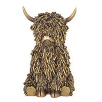 Gibson Gifts Figurine XL Fun Shaggy Highland Cow Sitting, 27375