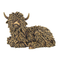 Gibson Gifts Figurine XL Fun Shaggy Highland Cow Laying, 27376