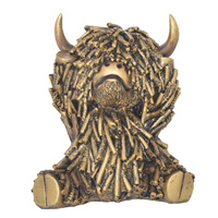 Gibson Gifts Figurine Large Fun Shaggy Highland Cow Hear, 27378