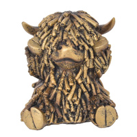 Gibson Gifts Figurine Small Fun Shaggy Highland Cow Hear, 27379