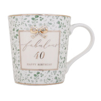 Gibson Gifts Mug Madelaine Floral 40th Birthday, 27384