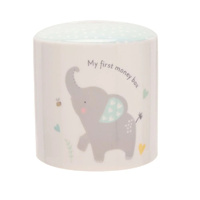 Gibson Gifts Money Bank Hello Baby Blue Ceramic, 27408