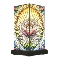 Gibson Gifts Table Lamp 22cm Stained Glass Mystic Lotus, 27456