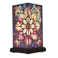 Gibson Gifts Table Lamp 22cm Stained Glass Mystic Mandala, 27456