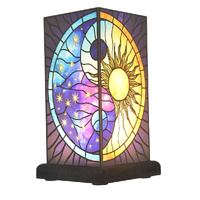 Gibson Gifts Table Lamp 22cm Stained Glass Mystic Yin Yang, 27456