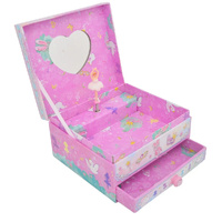 Gibson Gifts Children's Musical Jewellery Box 16cm With Ballerina & Drawer, 27469