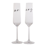Gibson Gifts Amore Champagne Flute Mr & Mrs Set of 2, 27500