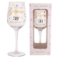 Mad Dots- Wine Glass - 30th Birthday by Gibson Gifts, Birthday Gift 37064