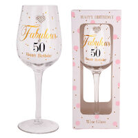 Mad Dots- Wine Glass - 50th Birthday by Gibson Gifts, Birthday Gift 37062