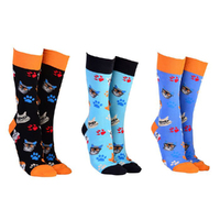 Sock Society Novelty Socks Cat In Specs (3 Pairs Assorted) Unisex One Size 37167