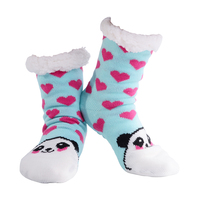 Nuzzles Ladies Animals Panda Non-Skid Sole Socks One Size Fits All
