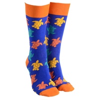Sock Society Blue/Orange Aussie Turtles Novelty Socks Men Women One Size Fits All
