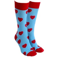 Sock Society Blue Happy Hearts Novelty Socks Men Women One Size Fits All
