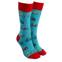 Sock Society Bicycles Green/Red Novelty Socks Men Women One Size Fits All