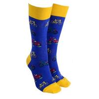 Sock Society Bicycles Yellow/Blue Novelty Socks Men Women One Size Fits All