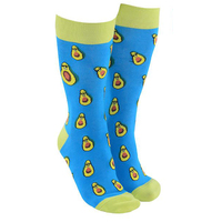 Sock Society Cool Avocado Lime/Blue Novelty Socks Men Women One Size Fits All