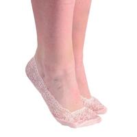 Secret Socks Pink Frill Lace Hidden Socks One Size 36-41