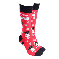 Dog Society Greyhound Black/Red Novelty Socks Men Women One Size Fits All 52478