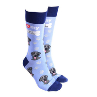 Dog Society Black Labrador Blue/Purple Novelty Socks Men Women One Size Fits All 52480