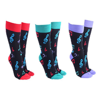 Sock Society Novelty Socks Musical Notes (3 Pairs Assorted) Unisex One Size 52493