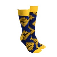 Sock Society Blue/Yellow Road Sign Novelty Socks Men Women One Size Fits All