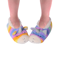 Nuzzles Animal Slippers 2 Unicorn Non-Skid Sole One Size Fits All