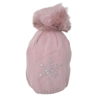 Essence Ladies Crystal Snow Beanie Pink One Size Fits All