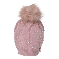 Essence Ladies Cross Pearl Beanie Pink One Size Fits All